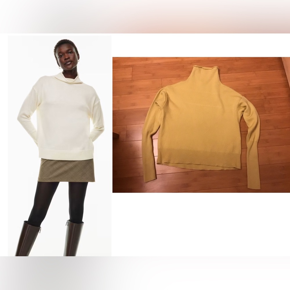 Aritzia Wilfred Cyprie Sweater
Merino wool mockneck sweater Gold EUC